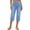 Light Blue, variant on Women’s Pull-On Denim Capris, Stretch Capri Jeans with Elastic Waist, Summer Casual Lightweight Cropped Pants