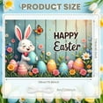 thumbnail image 2 of Cute Bunny Happy Easter Banner Colorful Eggs Easter Display Floral Decor Spring Easter Backdrop for Easter Party Spring Celebration Home Decoration, 2 of 9