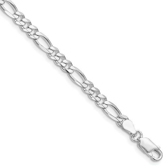 Auriga Fine Jewelry 925 Sterling Silver Rh-plated 4.5mm Figaro 7inch Chain Bracelet for Women