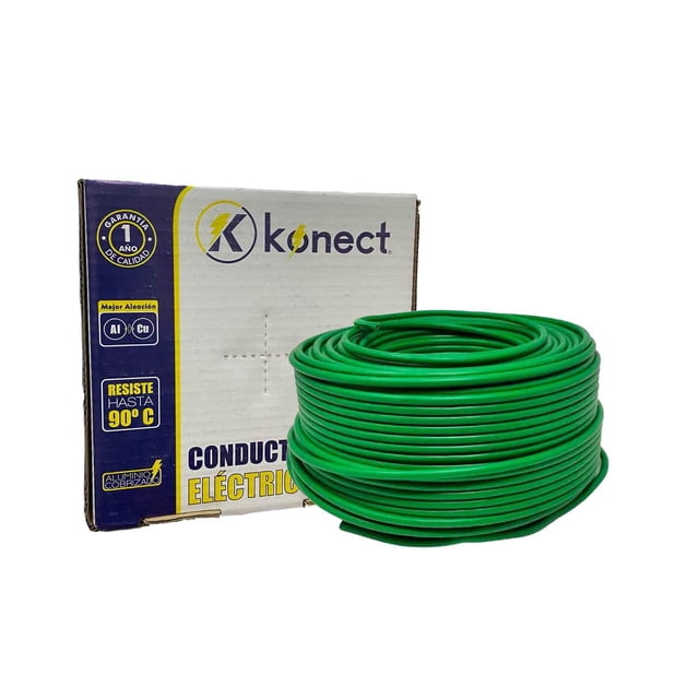 Cable Electrico Cca Calibre 12 Verde Rollo 100m Konect KONECT ME0012