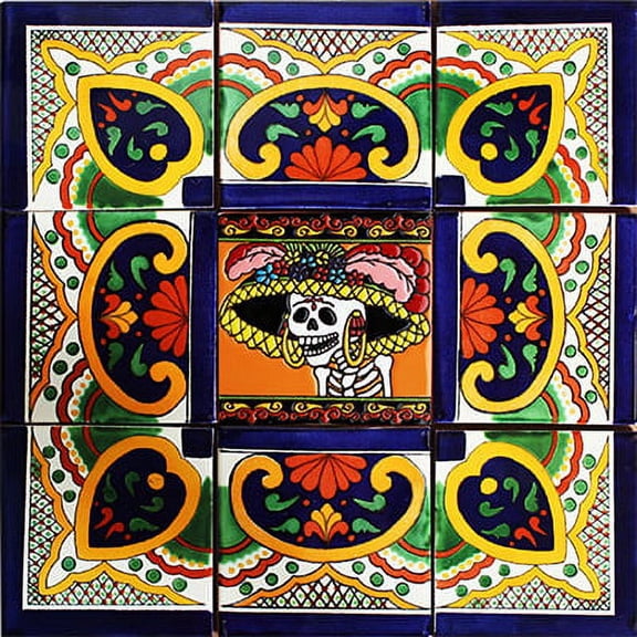 Pola Mexican Tile Set Backsplash Mural