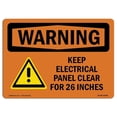 thumbnail image 1 of SignMission OS-WS-A-1218-L-12208 12 x 18 in. OSHA Warning Sign - Keep Electrical Panel Clear with Symbol, 1 of 1
