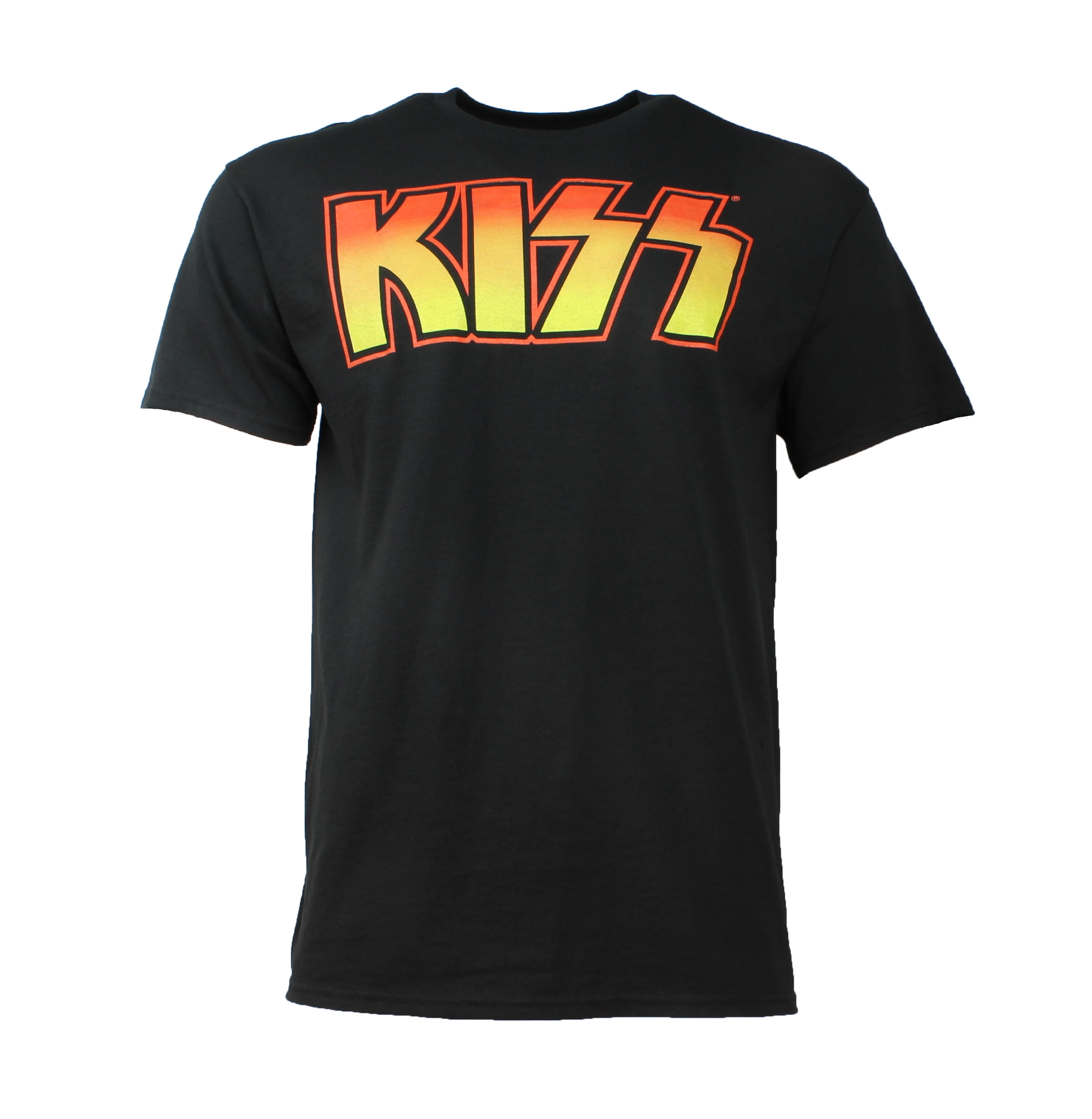 KISS KISS Mens Classic Logo Short Sleeve Crew NeckTShirt (Black, Large)