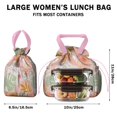 thumbnail image 5 of Boho Bohemian Art Drawstring Lunch Bag Women - Drawstring Lunch Bag Insulated for Work Office - Stain-Resistant Large Lunchbags for Women with Multi-Pockets, 5 of 6