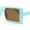Sky Blue - Brown, variant on Kids Size Square Rectangle Thin Plastic Mod Fashion Minimal Sunglasses Sky Blue - Brown