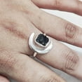 thumbnail image 4 of Natural Black Tourmaline Ring, Rough Tourmaline Crescent Moon Adjustable Ring, October, 925 Sterling Silver, Womens Ring, Christmas, Thanksgiving, Handmade, Statement Jewelry, Raw Gemstone Jewelry, 4 of 5