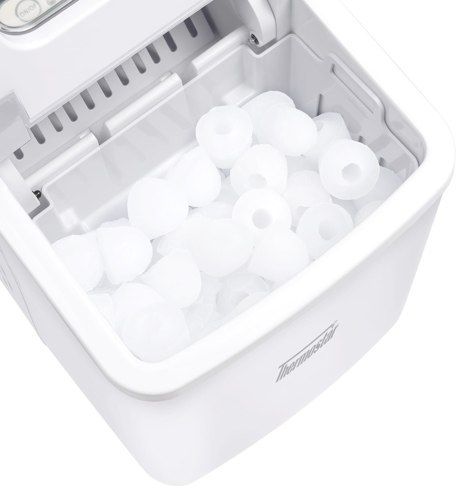 Thermostar Countertop Ice Maker, Automatic Self-Cleaning Ice Maker Machine with Handle, White