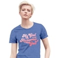 thumbnail image 2 of Blessed Girl Womens Boyfriend T-Shirt - My God - Royal Heather - X-Large, 2 of 4