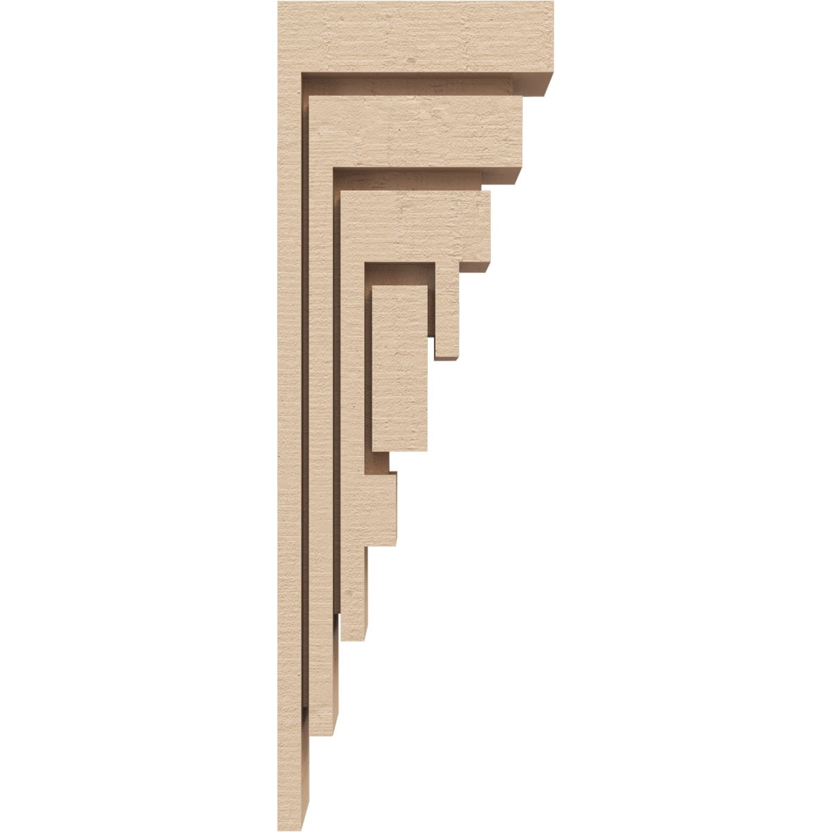2"W x 4"D x 12"H Thin Landon Rough Cedar Woodgrain TimberThane Corbel, Primed Tan