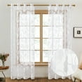 thumbnail image 3 of Deconovo Sheer Curtains Voile Grommet Curtains for Bedroom 52"x72". 2 Panels, Flower Pattern, 3 of 6