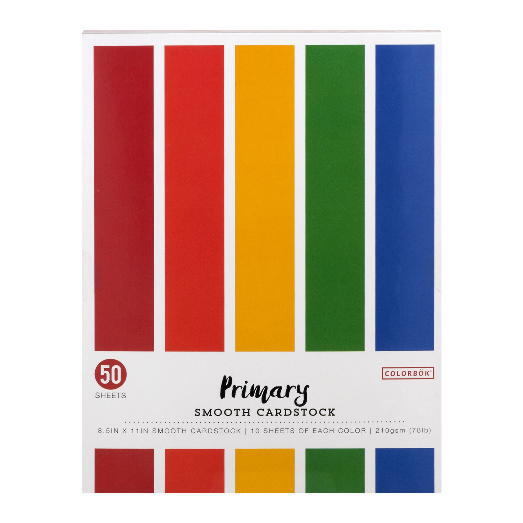 12 x 12 Primary Colorbok 68207B Smooth Cardstock Paper Pad