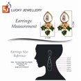 thumbnail image 4 of Lucky Jewellery Back Meenakari Stone Bollywood Style Handcrafted Indian Jewelry 18k Gold Plated Green Color Tika Earring Combo Uncut Big Faux Kundan Choker Necklace Set Mughal Pakistani Jewelry, 4 of 4