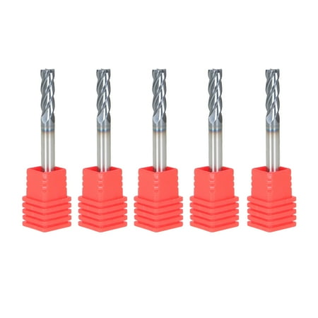 

EPOTOOR 5 Set 3/16 4 Flute 2 Overall Length Regular Carbide End Mill - TiALN COATED