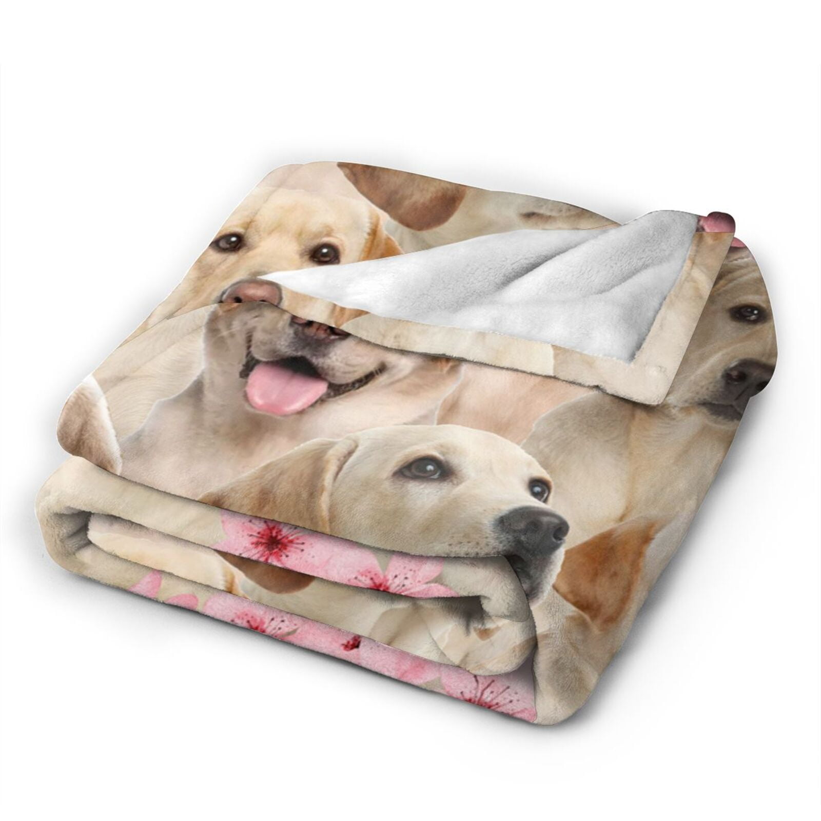 Wijzvio Labrador Retriever Dog Throw Blanket Soft Fuzzy Fleece Blanket For Couch Bed Living Room Decoration 60"X50"