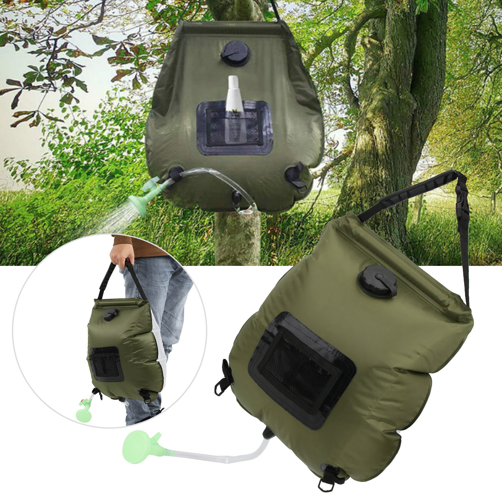 Coleman 5-Gallon Solar Camping Shower with Heat-Locking Material