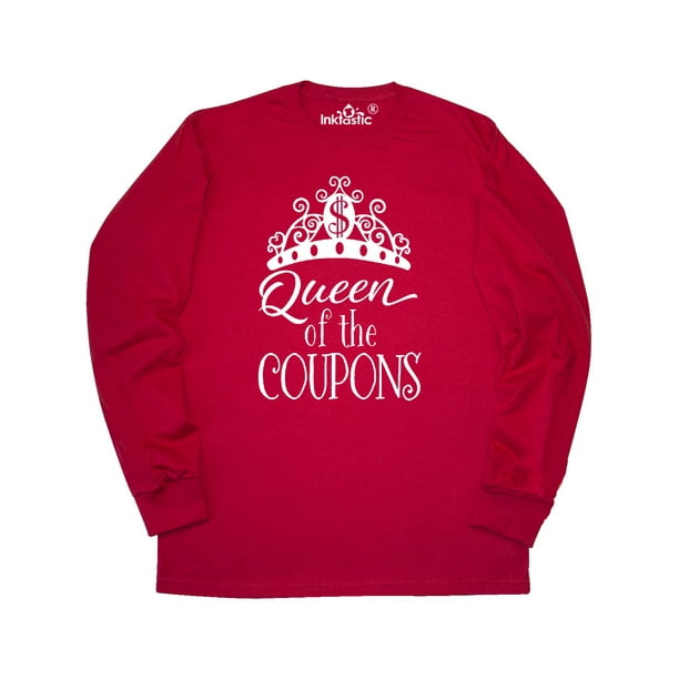 Inktastic Queen of the Coupons Crown in White Long Sleeve T-Shirt