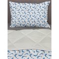 thumbnail image 3 of Sea Animals Comforter & Sham Bedding Set, Pattern Dolphins Illustration Ornamental Nature Under the Wildlife Marine, 3 pcs Duvet Set Microfiber Filling Quilt, 5 Sizes, Blue White, by Ambesonne, 3 of 4