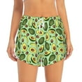 thumbnail image 4 of Lsque Avocado With Seeds Printed Women's Running Shorts with Liner Pockets,Elastic Quick Dry Workout Athletic Gym Yoga Shorts,Womens High Waist Shorts-Small, 4 of 9