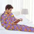 thumbnail image 6 of Naloa Yellow Lemon And Orange Men’s Pajamas Set - Long Sleeve Button Down Sleep Shirt and Pajama Bottoms Sleepwear Set-X-Large, 6 of 7