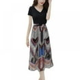 thumbnail image 1 of Mode Femmes Grande Taille Mousseline de Soie V Cou Maxi Robes Dames Faux Deux Pièces Floral Longue Robe, 1 of 9
