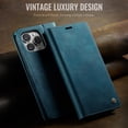 thumbnail image 6 of Designed for iPhone 15 Pro Wallet Case, Classic PU Leather Flip Cover with Kickstand, RFID Blocking Card Slots, Magnetic Clasp, Full Body Protective Shockproof Phone Case, Green, 6 of 6