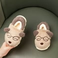 thumbnail image 6 of GJSYRH Girls Plush Slipper Furry On Slippers Cozy Winter Home Shoes with Non Cartoon Print Sole Design for Indoor Comfort Coffee 3-3.5 Years, 6 of 8