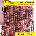 thumbnail image 2 of Cuentas de cuarzo hematoide rojo natural Zhe Ying, cuentas sueltas redondas de primera calidad para hacer joyas, pulseras, collares, accesorios de bricolaje, 2 of 4