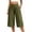 *Army Green, variant on VBVC Women's Cotton Linen Pleated Wide Leg Capri Pants , Casual Summer Loose Crop Trousers For Women , Ladies' Flowy Lounge Pants with Pockets, Army Green , S-2XL