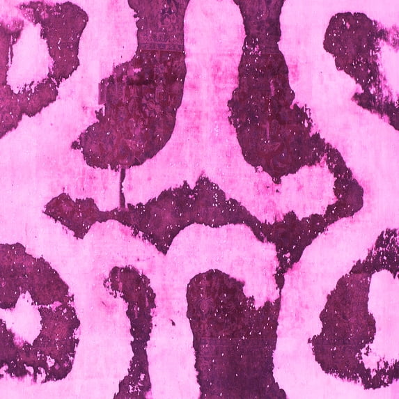 Ahgly Company Indoor Square Abstract Pink Modern Area Rugs, 6' Square