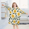 thumbnail image 5 of Wearable Blanket with Sleeves and Pocket Oversized Hooded Sweatshirt 3-14 YR Yellow Daisy Flowers S, 5 of 7