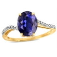 thumbnail image 2 of Star K� Big Stone Oval 10x8 Genuine Iolite Bypass solitaire engagement promise ring, 2 of 9