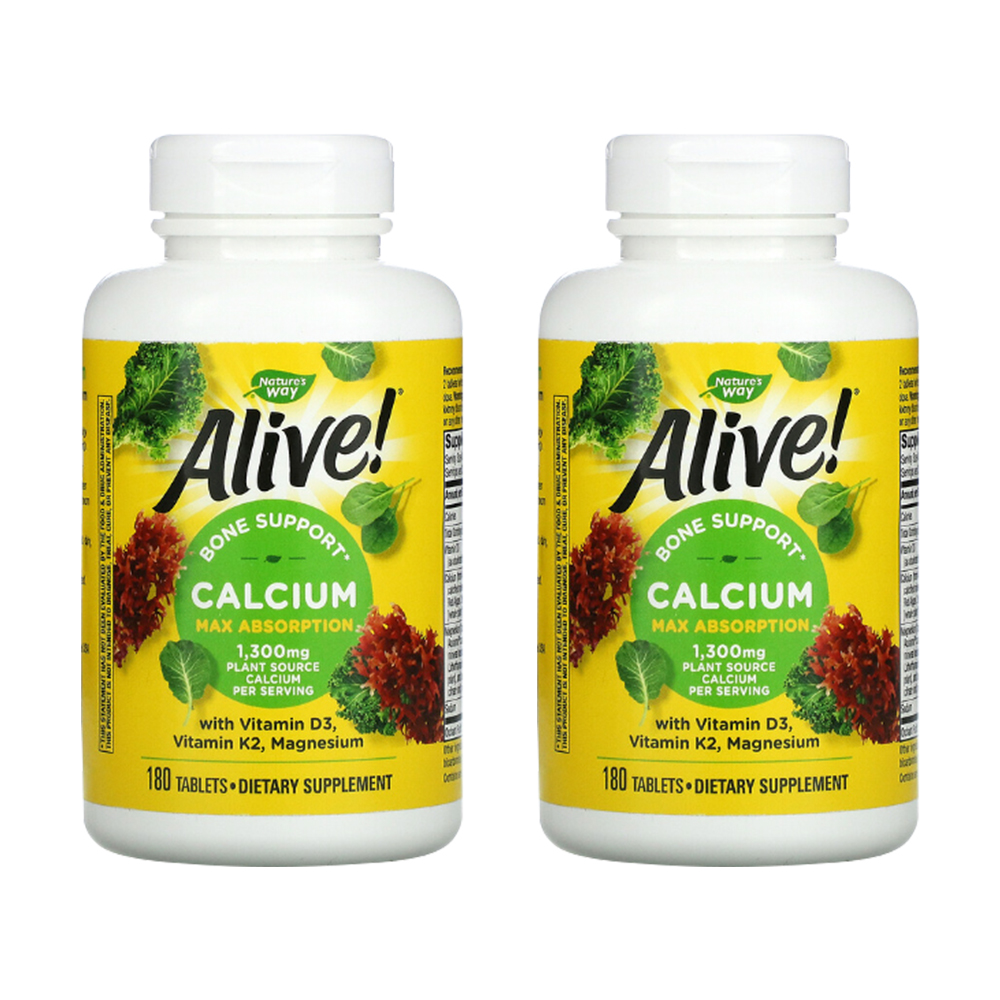 Nature's Way Calcium Alive Dietary Supplement 180 Tablets ( 2 Pack