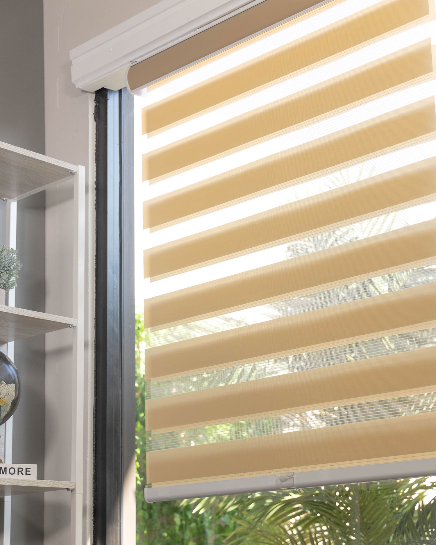 for sale online Chicology Everyday Cordless Zebra Shades Light Filtering Dual Layer Window Bl.. 