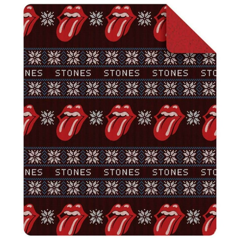 Rolling Stones Holiday Sweater Silk Touch Throw Blanket with