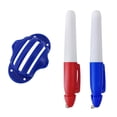 thumbnail image 1 of Golf Ball Liner Triple Line with 2 Marker Pen Color Blue Red Putting Position Aids Line Marker Drop Ship Set D, 1 of 6
