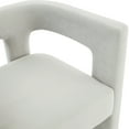 thumbnail image 3 of SAFAVIEH Couture Deandre Contemporary Velvet Solid Dining Chair, Light Grey, 3 of 5