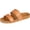 Natural, variant on Women’s Arch Support Sandals – Vegan Leather, Waterproof Summer Beach Slides, Comfortable Double Strap Design, Gold 40