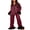 Red, variant on Women’s 2 Piece Pajama Set Feather Trim Long Sleeve Button Up Heart Shirt + Pants Set Sleepwear