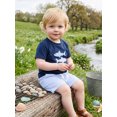 thumbnail image 6 of Toddler Baby Boy Summer Outfits Shark Applique Short Sleeve T-shirts and Striped Shorts 2 Piece Casual Set, 6 of 7