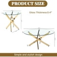 thumbnail image 4 of 3-Piece Modern Living Room Set-35.43" Round Glass Coffee Table & 23.62" End Tables, Stainless Steel Base & Tempered Safety Glass Top, Sleek Set for Home, Apartment, Office, 4 of 9
