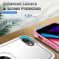 thumbnail image 4 of iPhone 7 Case, iPhone 8 Case,  iPhone SE Case, 360 ?Rotate Ring Stand Rugged Lightweight Slim Impact-Resistant Full Body Shockproof Protective Bumper Case For iPhone 7 / 8 / SE 2020,White + Pink, 4 of 8
