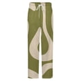 thumbnail image 5 of Abstract Olive Green Wavy Pattern Winter Female Pants Flannel High Waist Women Pants Lady Warm Straight Leg Plush Trousers, 5 of 7