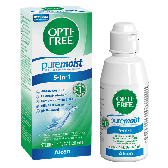 OPTI-FREE Puremoist Multi-Purpose Contact Lens Daily Disinfecting Solution, 4 fl oz