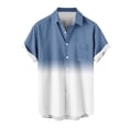 thumbnail image 5 of S-5X Mens Big & Tall Shirts with Pocket Plus Size Short Sleeve Tshirts Shirt Button-Down Collared Gradient Printed Hawaiian Beach Tees Tops, 5 of 6