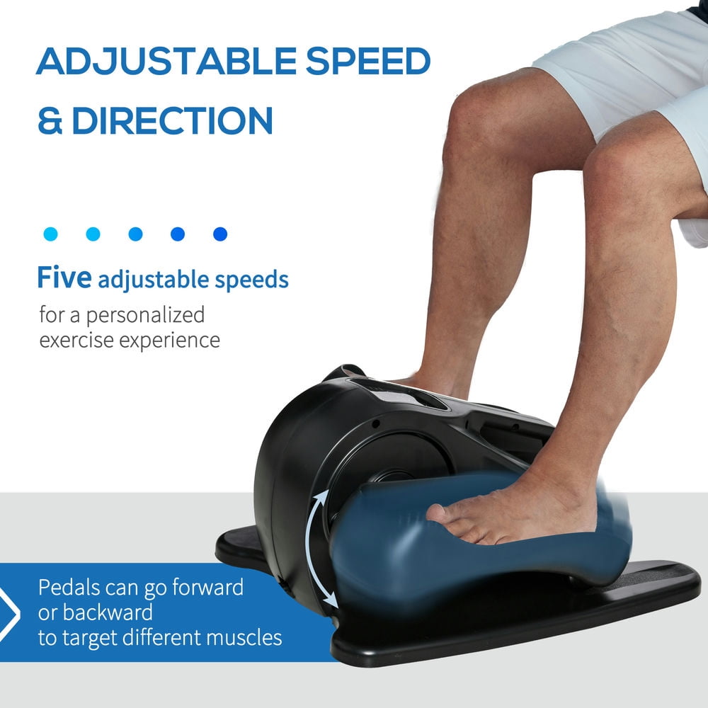 Spaco Under Desk Elliptical Exercise Machine, Powered Ellipse Leg Exerciser, Mini Rehabilitation Bike with Adjustable Speed, Remote & LCD Display for Home & Office, Black