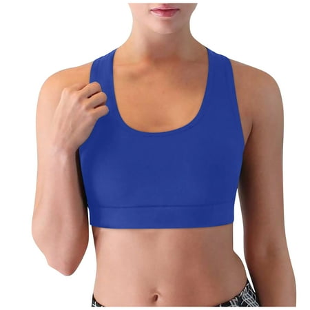 

Sport Bras for Women Running Shockproof Yoga Mobile Yoga Portable Pocket Underwire Bra for Women Blue M
