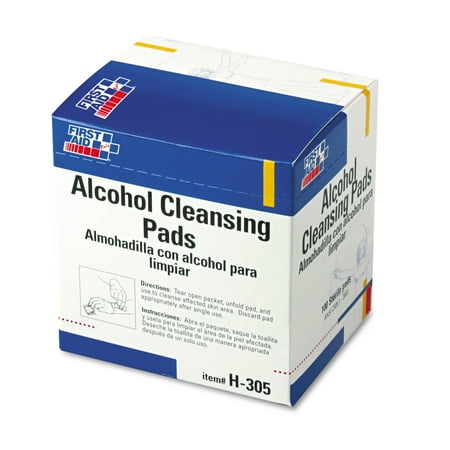 First Aid Only Alcohol Cleansing Pads, Dispenser Box, 100/Box