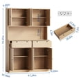 thumbnail image 3 of CazToi 71" Kitchen Pantry Cabinet with Built-in Charging Station & Microwave Stand 47" Wide Storage Hutch with 8 Doors 2 Drawers, 3 of 9