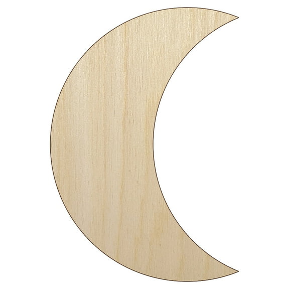 Moon Partial Wood Shape Unfinished Piece Cutout Craft DIY Projects - 4.70 Inch Size - 1/8 Inch Thick