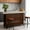 Grey, variant on Modern Farmhouse Bar Table 63" – 2-Tier Storage & Footrest – Counter Height Pub Table for Kitchen, Dining, Living Room – Walnut Finish – Panel Cement Rough Embossed Surface, Large Walnut Cabinet